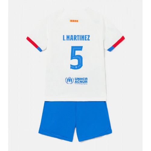 Maillot de foot Barcelona Inigo Martinez #5 Extérieur enfant 2023-24 Manches Courte (+ pantalon court)